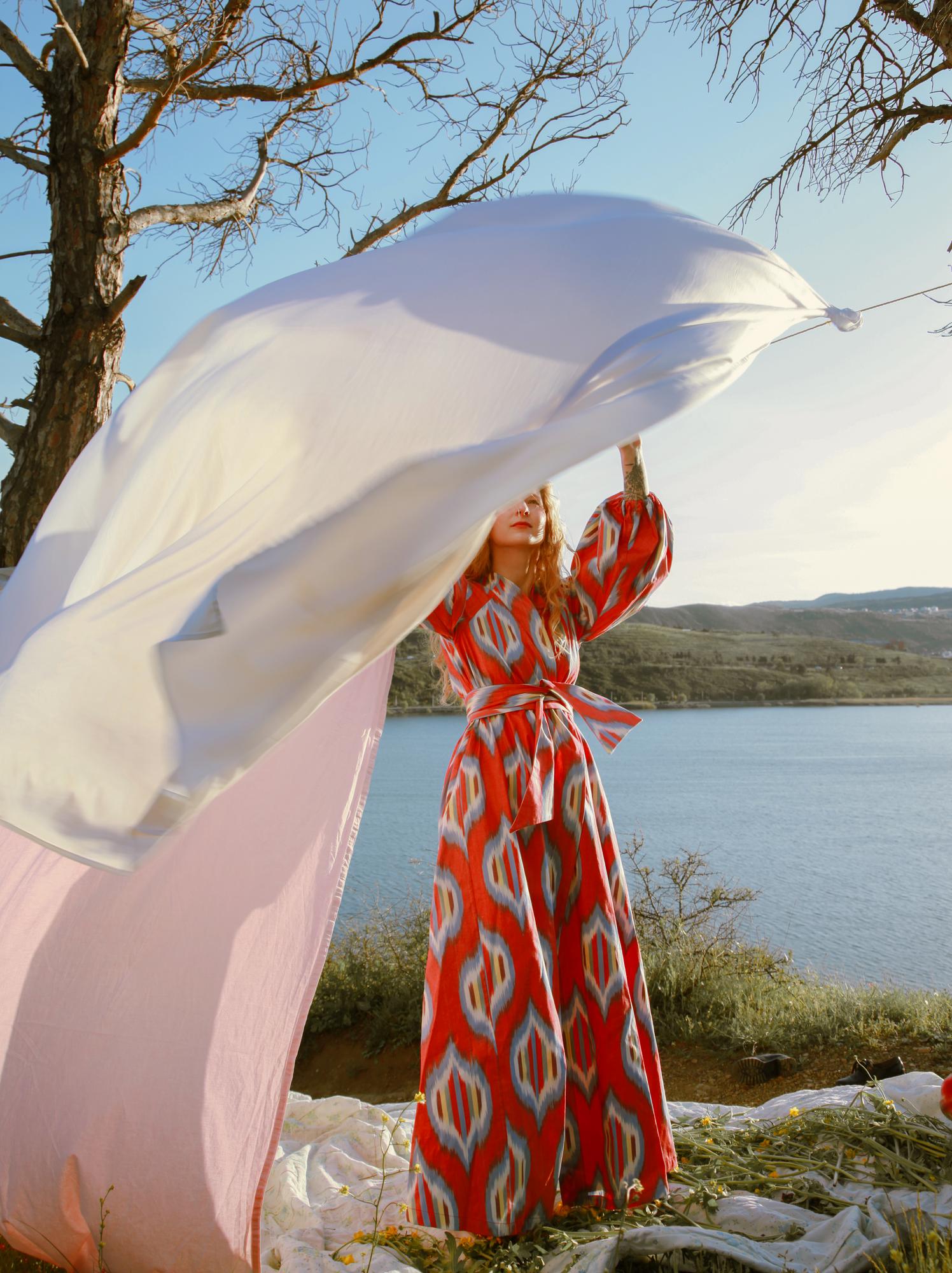 Платье-кимоно BELLE POPPIES