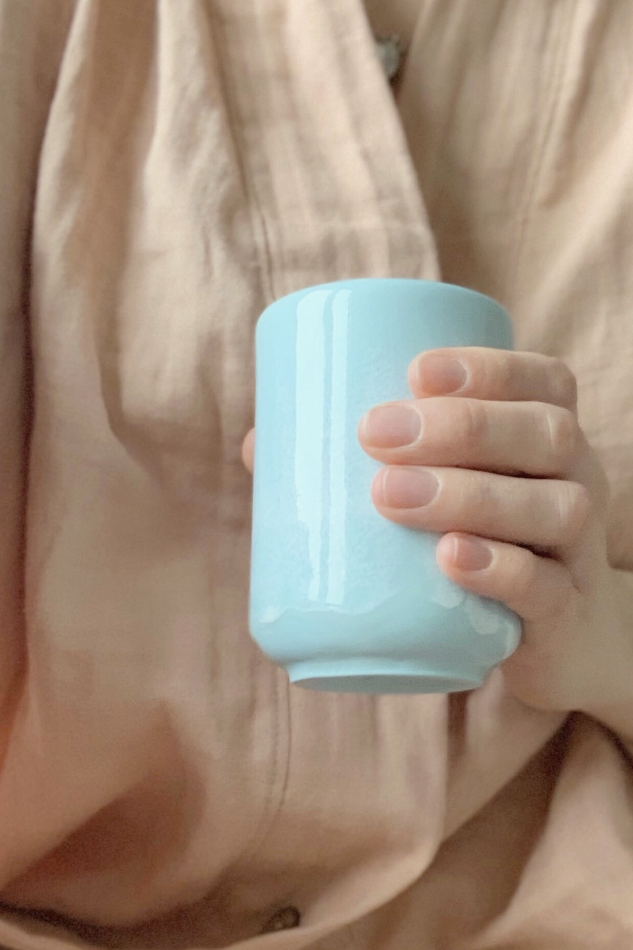 стакан керамический голубой