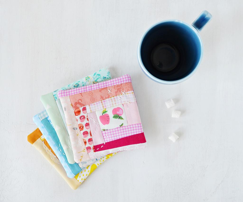 Подстаканники (костеры) с ручной стежкой из американского хлопка