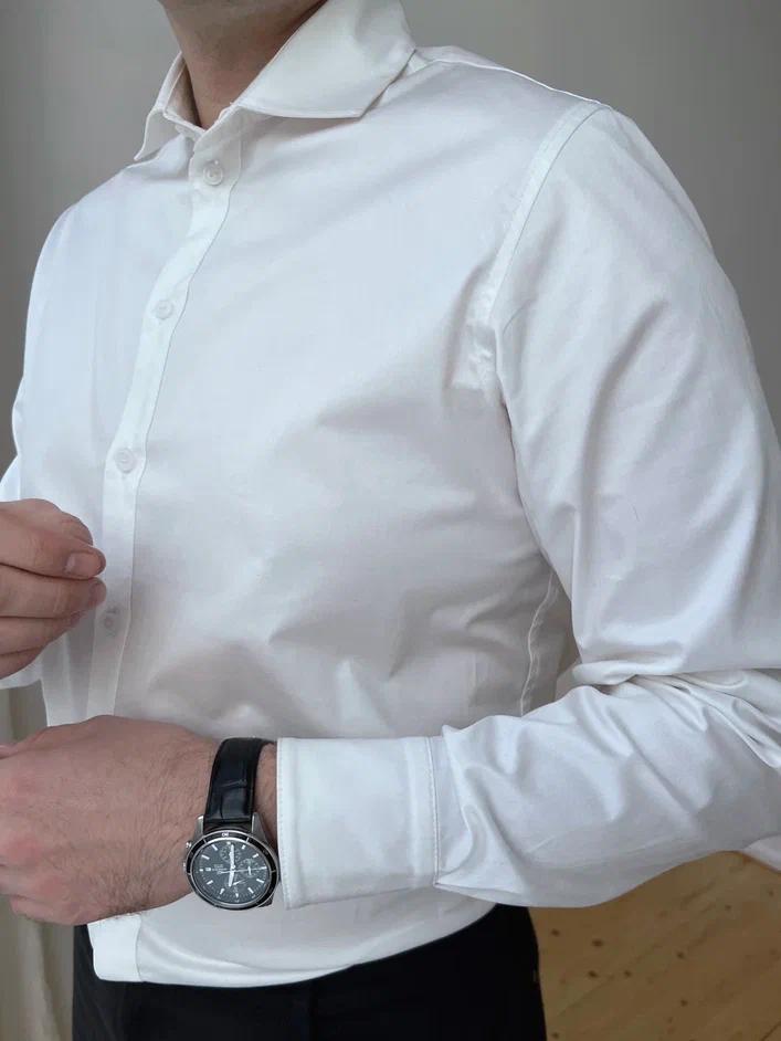 Рубашка мужского кроя классическая белая