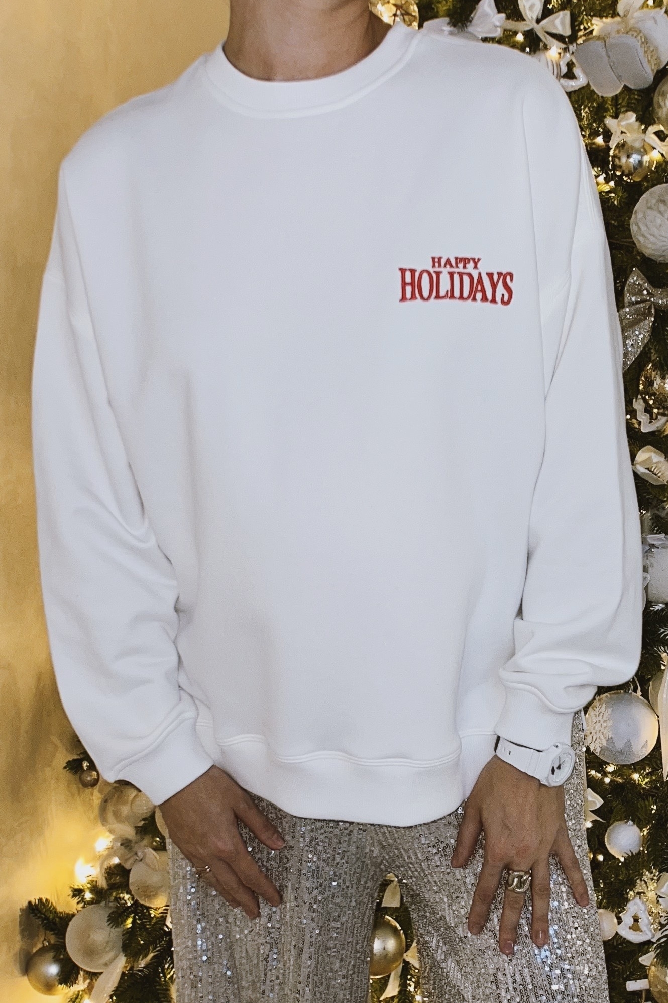 Свитшот "Happy Holidays" белый