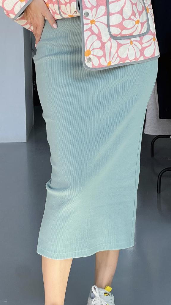 Юбка узкая миди (мятная)
