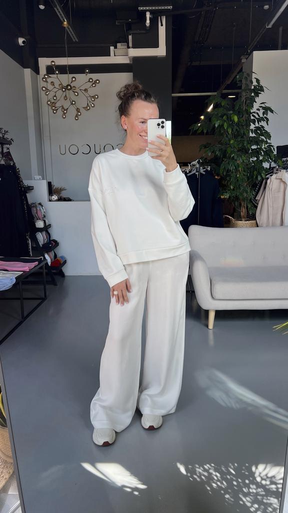 Брюки палаццо молочные