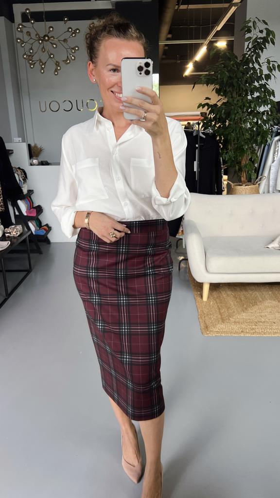 Юбка узкая Нанси (бордовая)