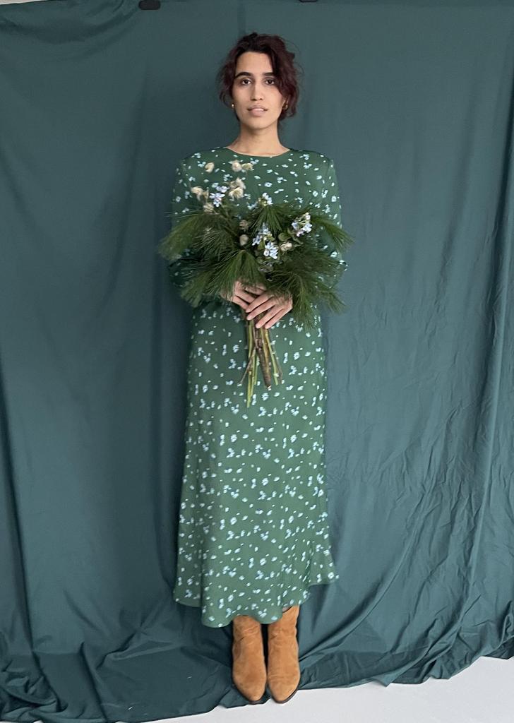 Платье макси "Fleur givrée"