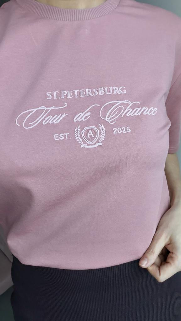 Футболка с надписью (пудровая)