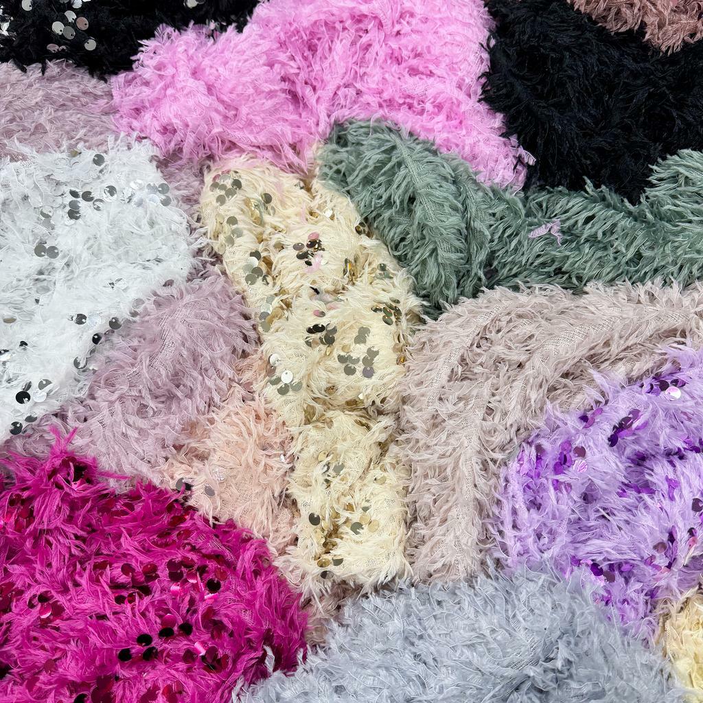 Перья с пайетками и без - ЛОСКУТ 500г