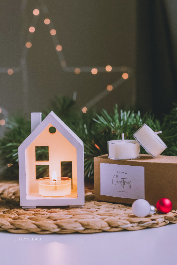 Подарочный бокс Домик + сет арома свечей 5шт