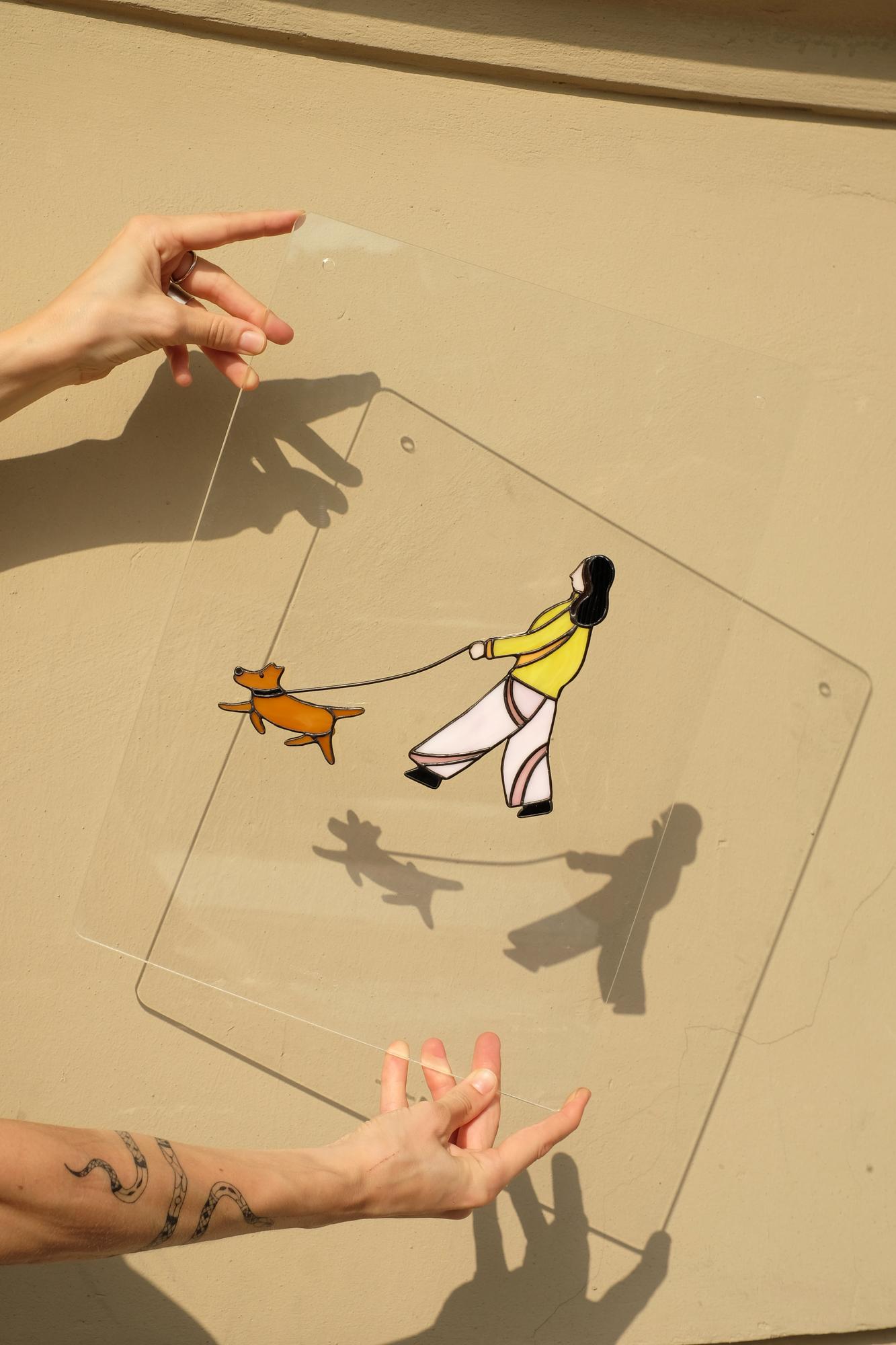 NEW YORK. A girl with the dog