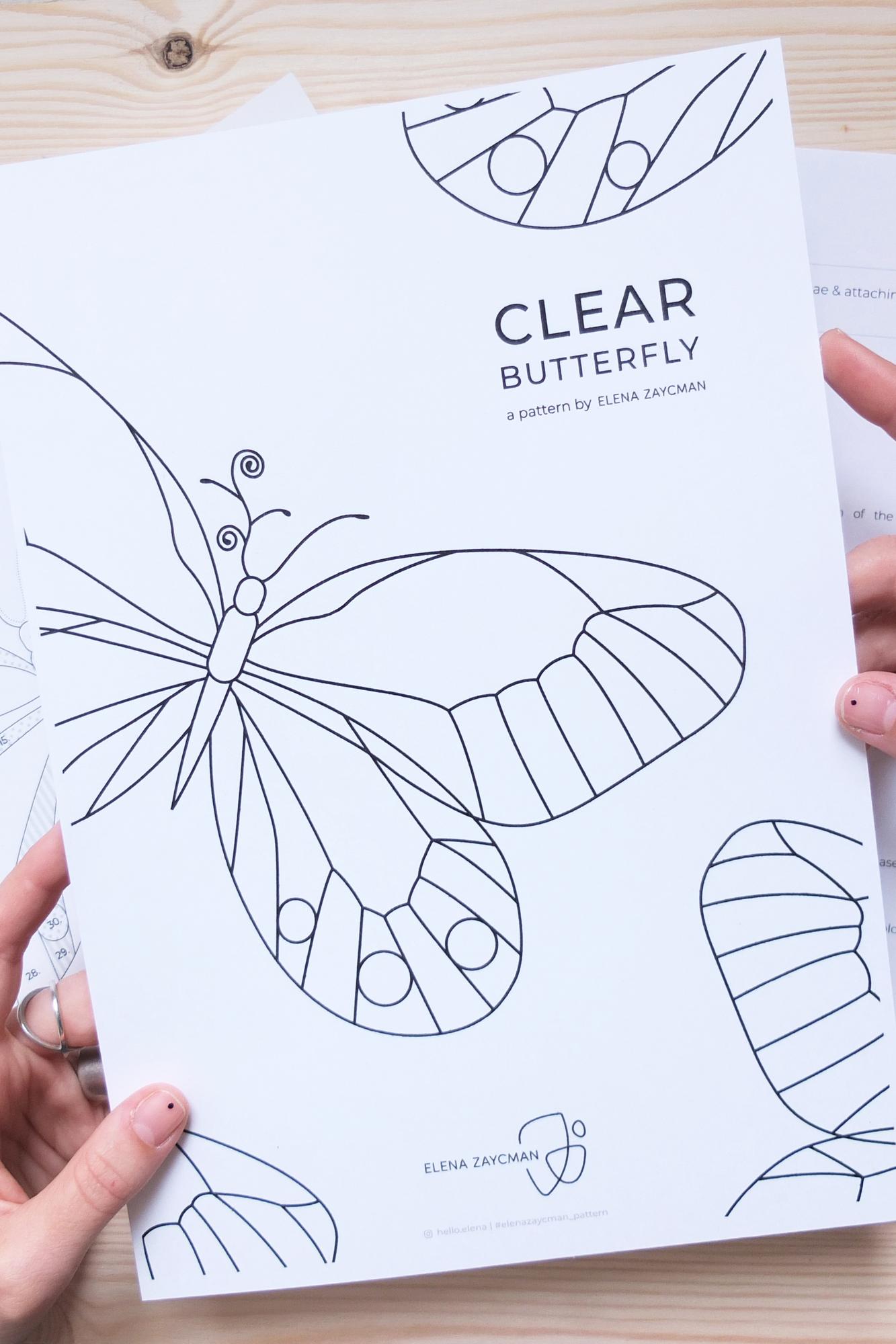 CLEAR BUTTERFLY | Stained Glass Pattern