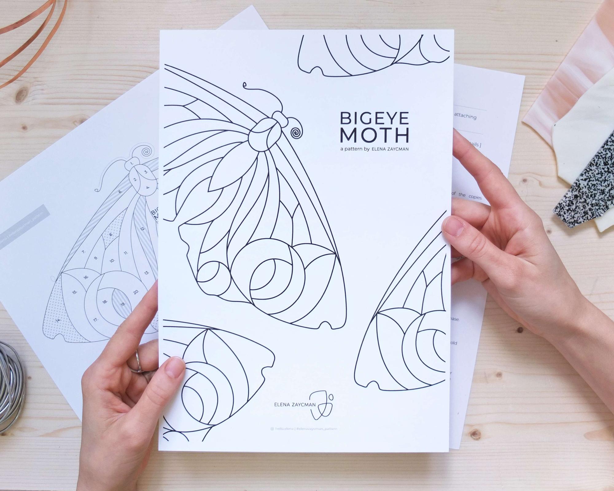 BIGEYE MOTH | Stained Glass Pattern