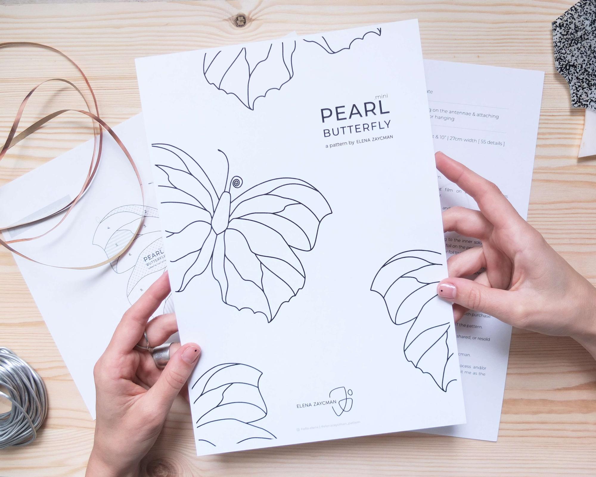 PEARL BUTTERFLY .mini | Stained Glass Pattern