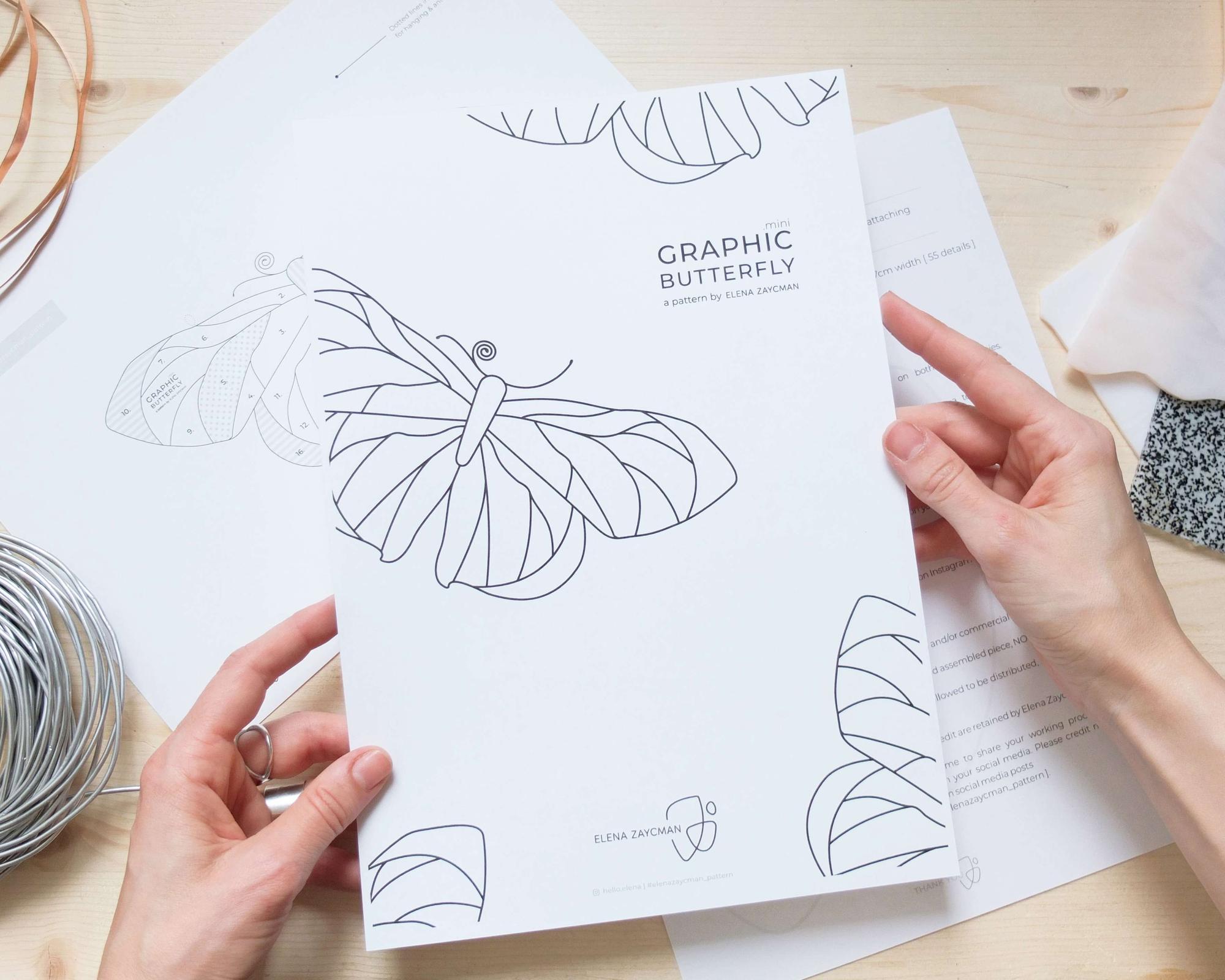 GRAPHIC BUTTERFLY .mini | Stained Glass Pattern