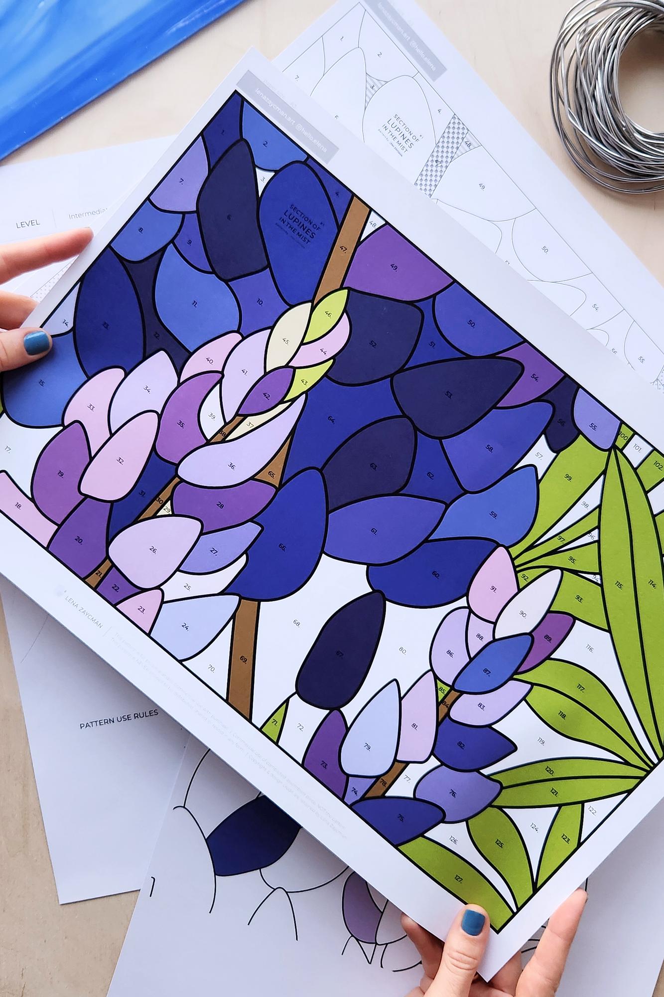 LUPINES #1 | Stained Glass Pattern