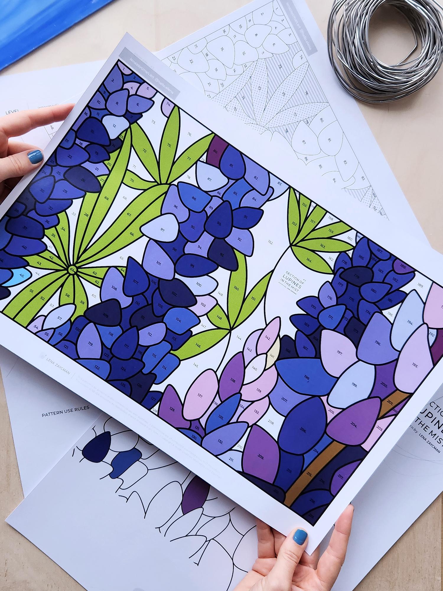 LUPINES #2 | Stained Glass Pattern