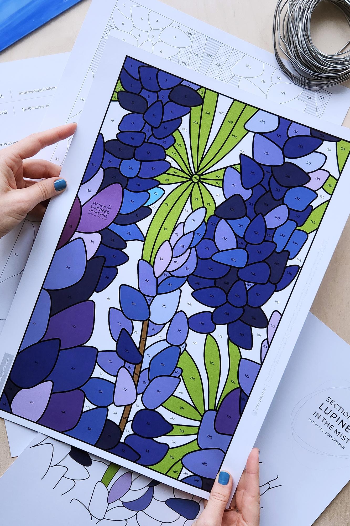 LUPINES #4 | Stained Glass Pattern