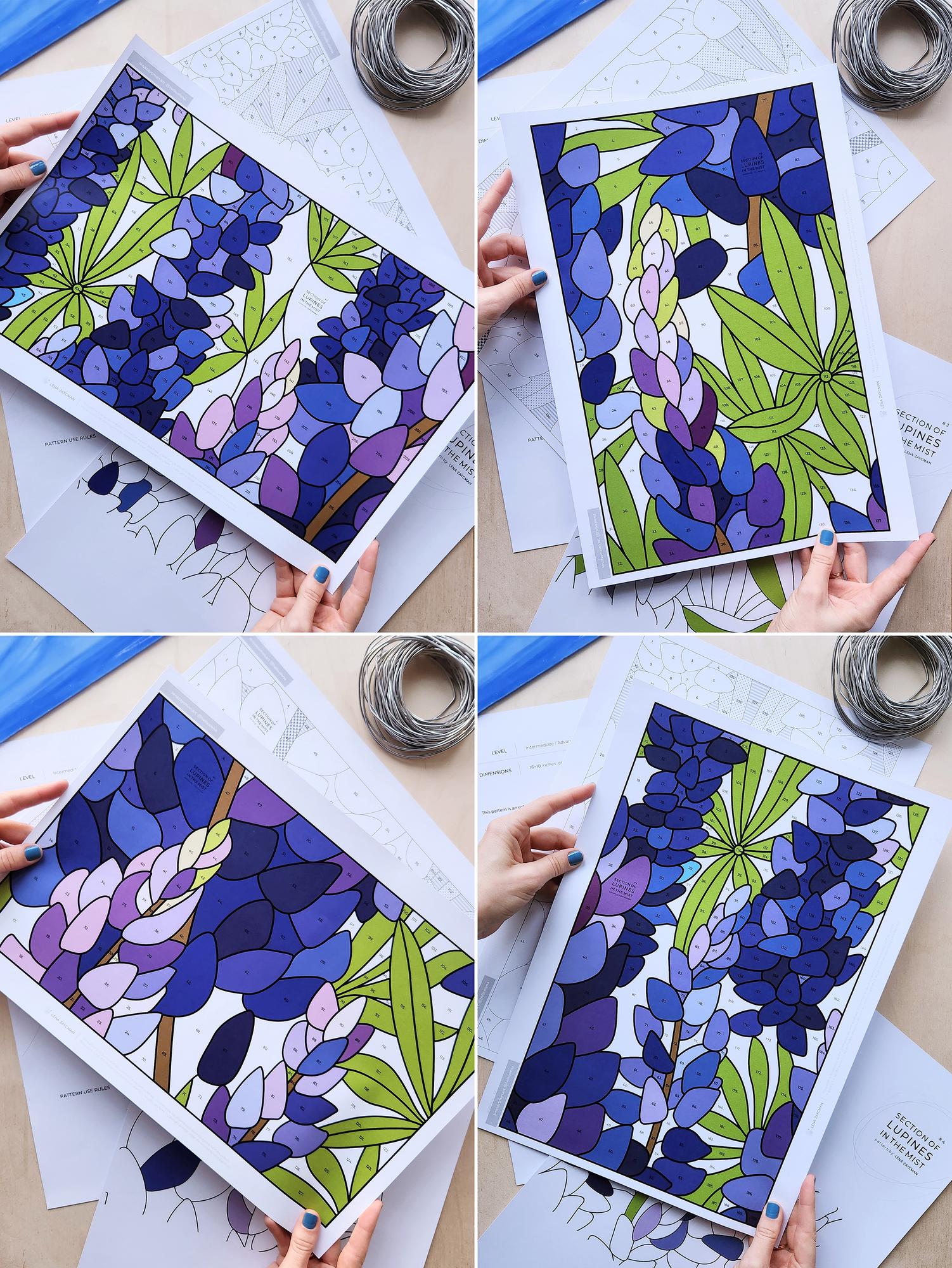 LUPINES .SET OF 4 | Stained Glass Patterns