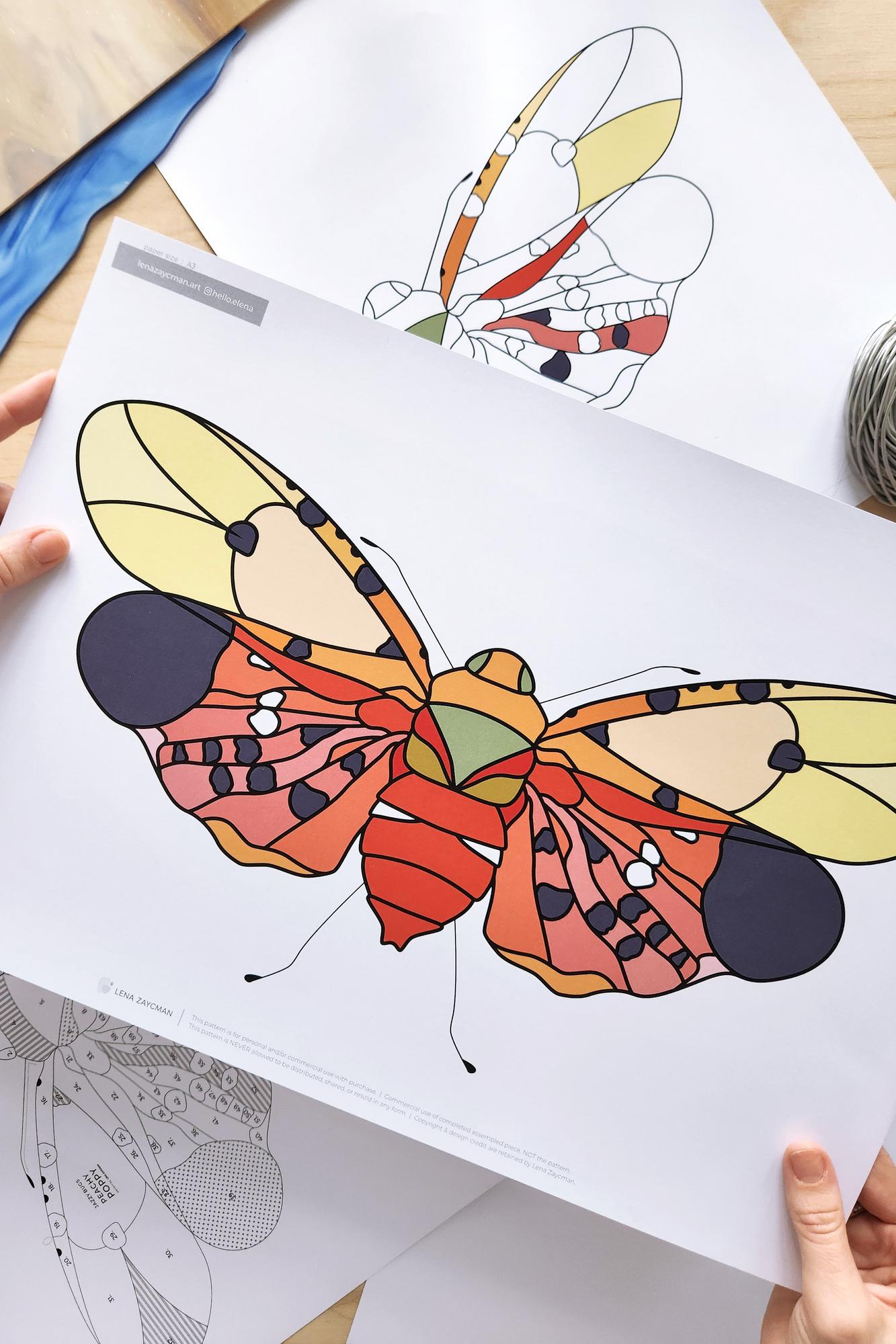 PEACHY POPPY | Stained Glass Pattern