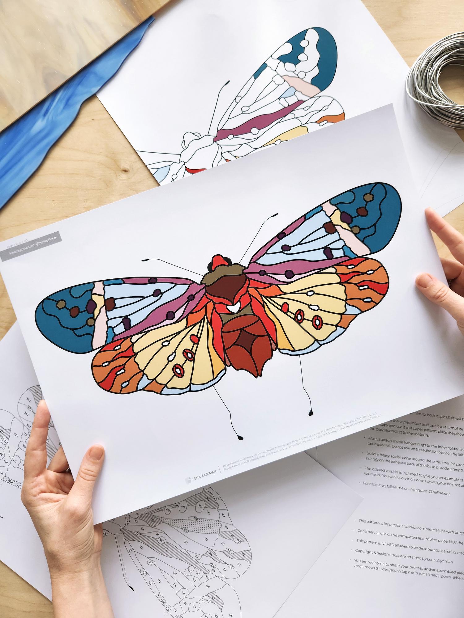 CORAL FORGET-ME-NOT | Stained Glass Pattern