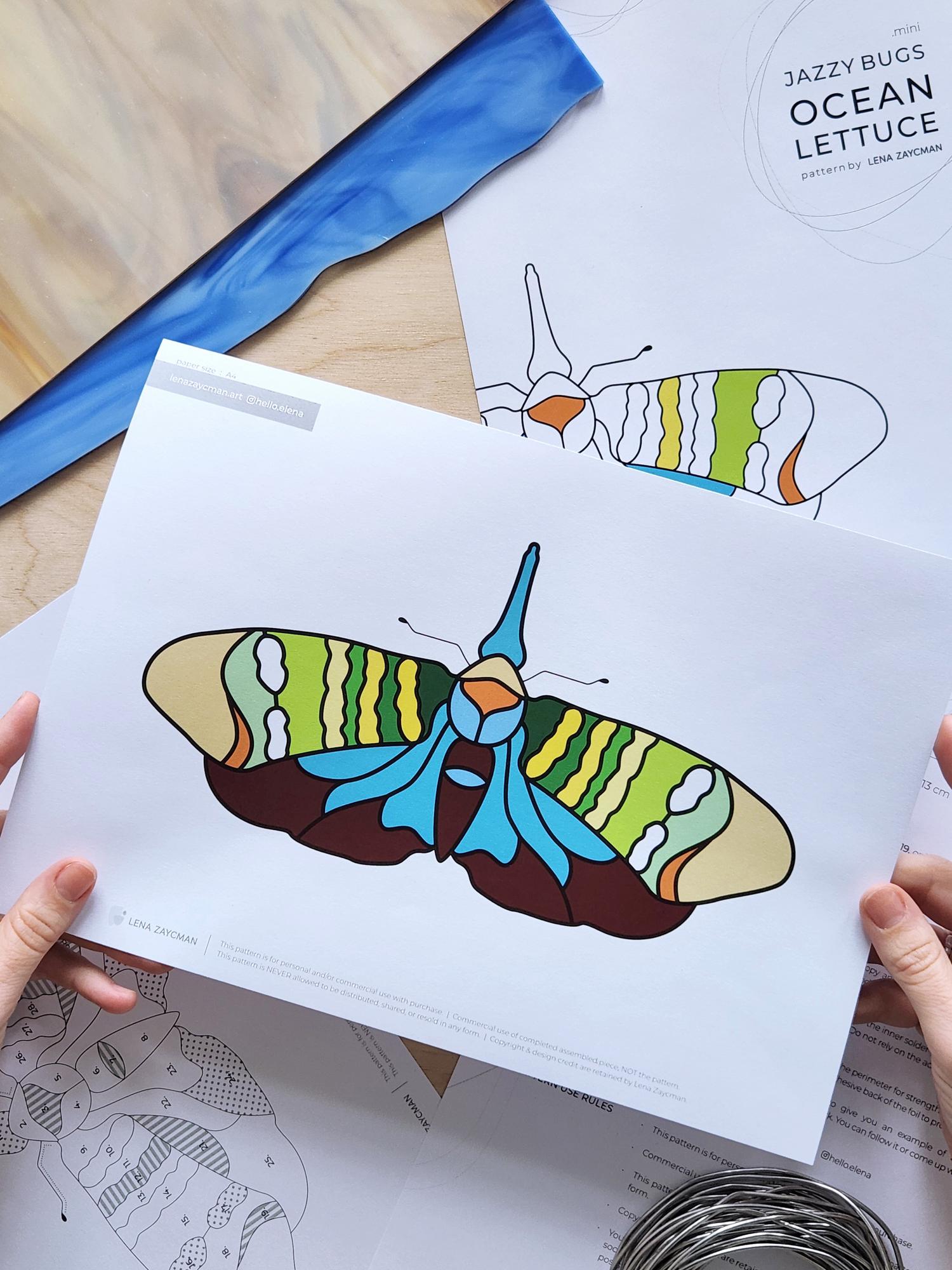 OCEAN LETTUCE .mini | Stained Glass Pattern