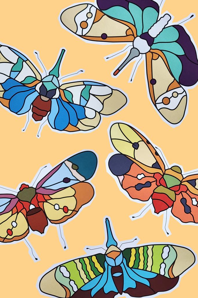 JAZZY BUGS .mini .SET OF 5 PATTERNS | Stained Glass Patterns