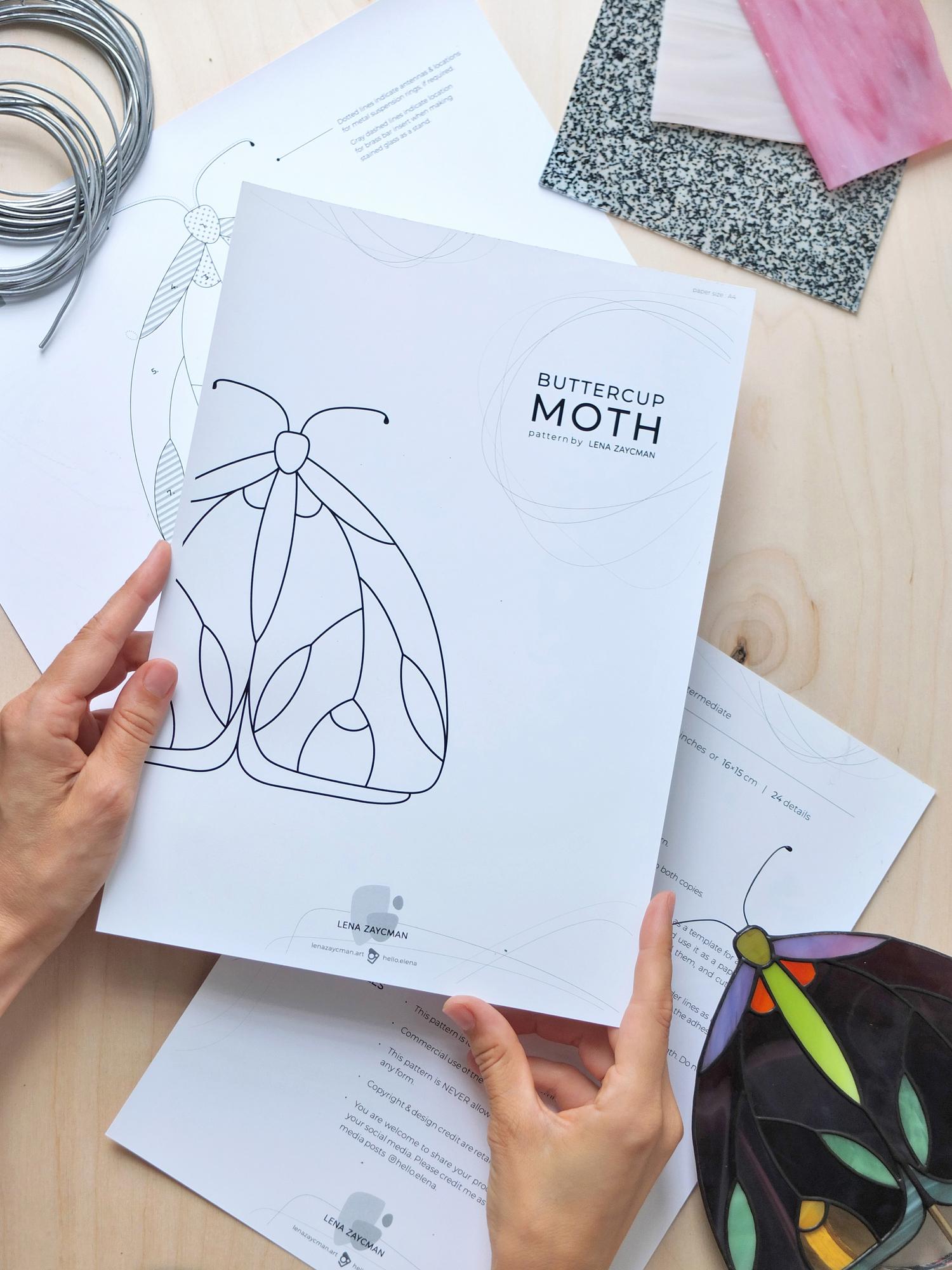 BUTTERCUP MOTH | Stained Glass Pattern