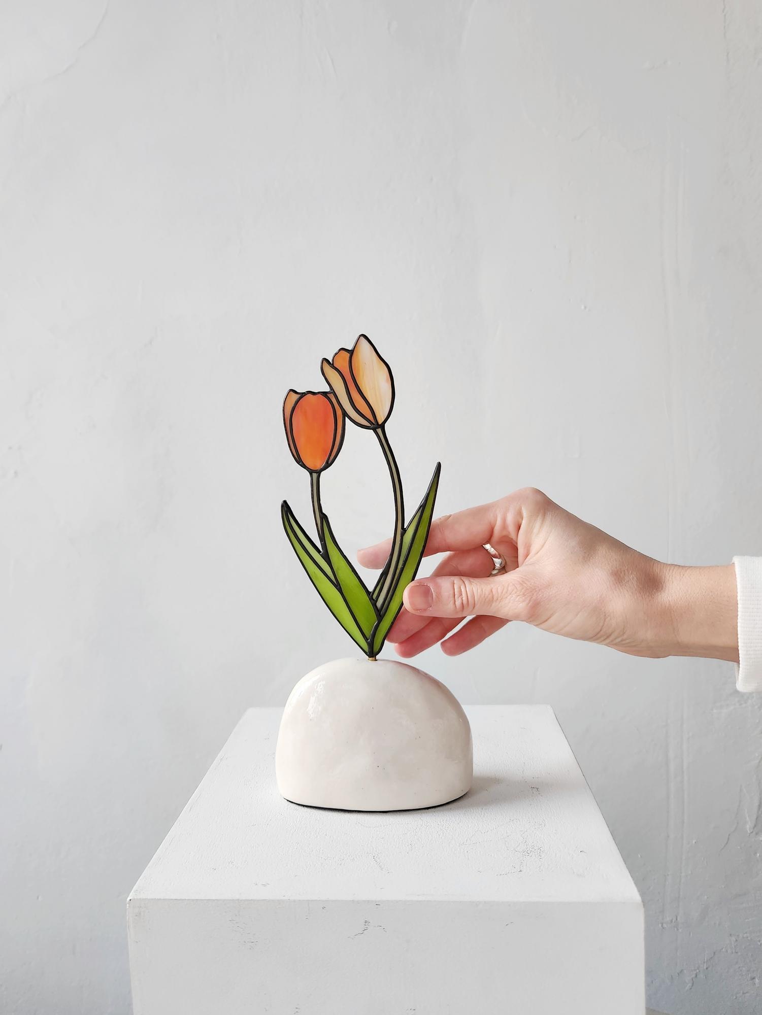 TWO TULIPS | Stained Glass Pattern