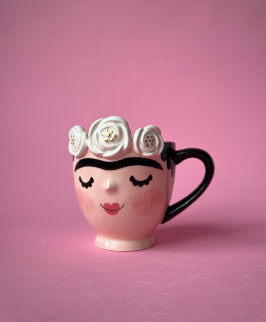 Чашка Frida с белыми цветами для левшей