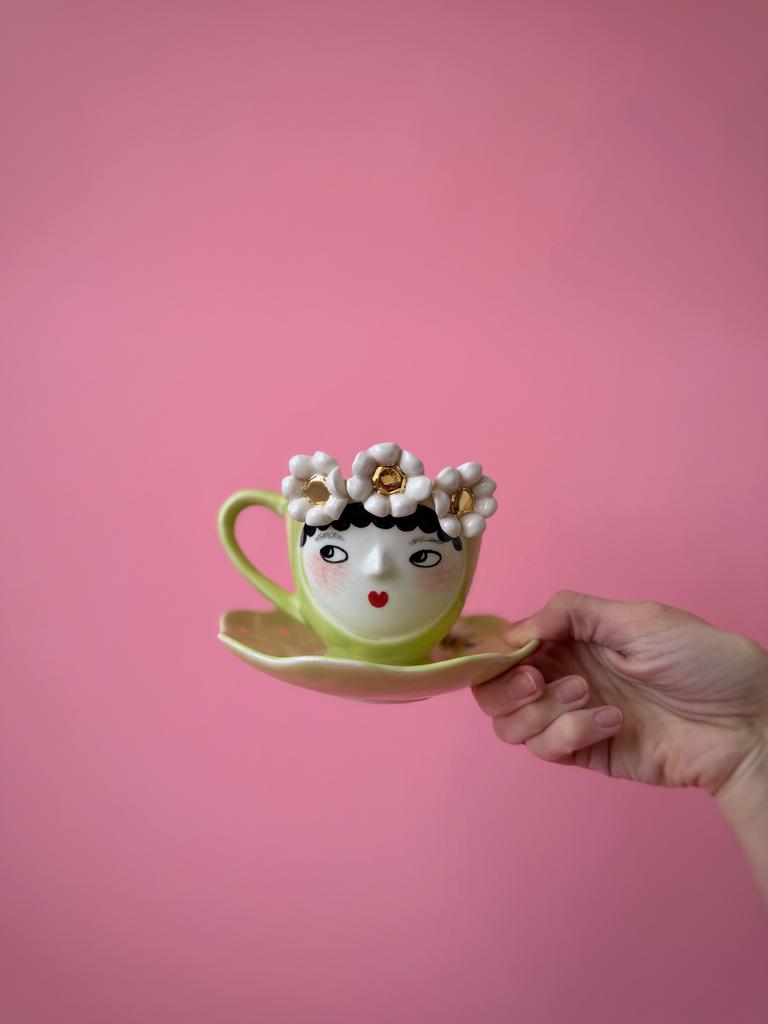 Чашка с блюдцем - Ромашки