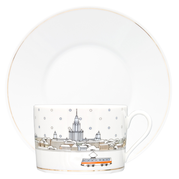 Чайная пара большая "Москва зимой"