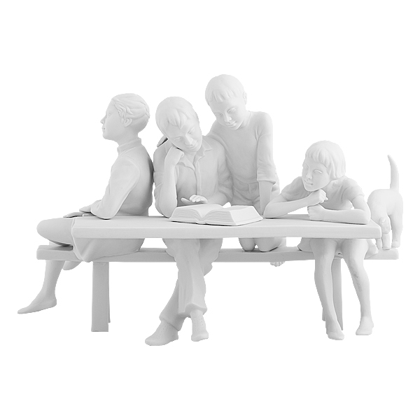 Скульптура "За чтением". Бисквит.