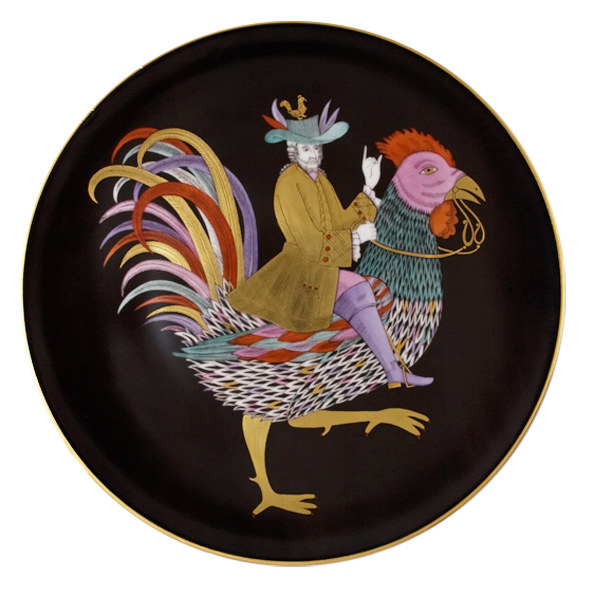 Тарелка "Кавалер на петухе"