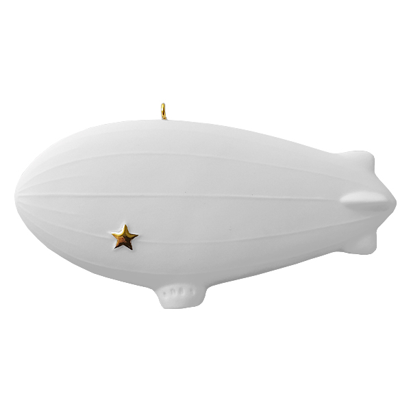 Елочная игрушка "Дирижабль" с позолотой