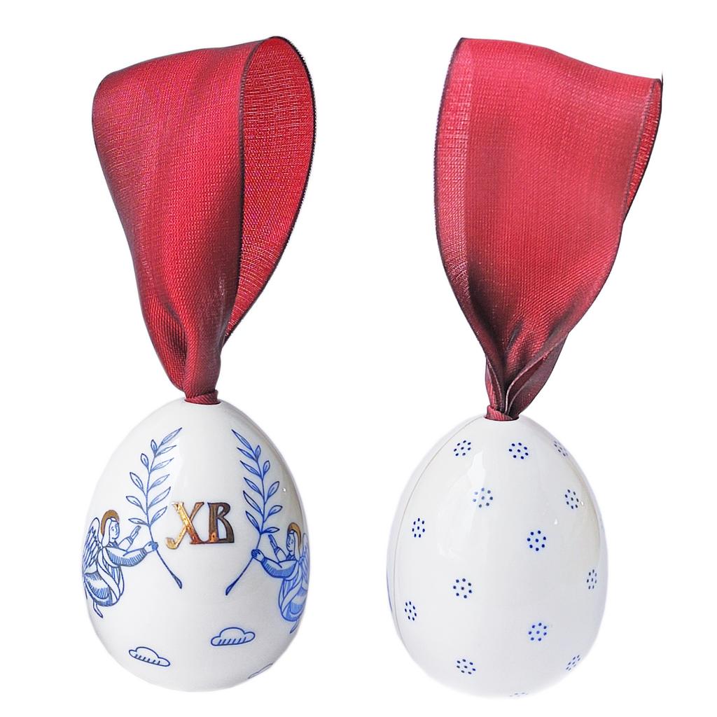 Пасхальное яйцо малое "ХВ Ангелы" с золотом