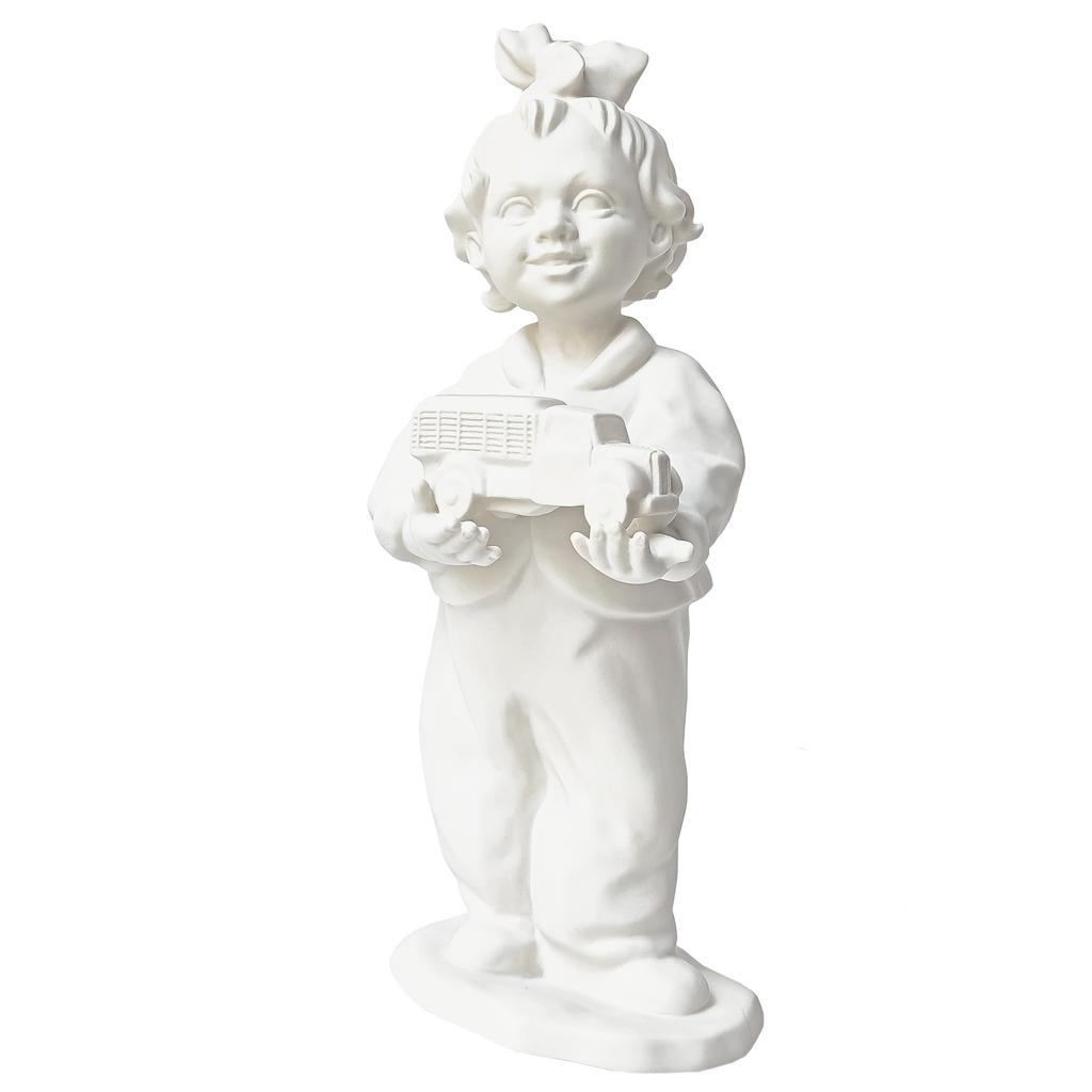 Скульптура "Девочка с машинкой”. Бисквит.