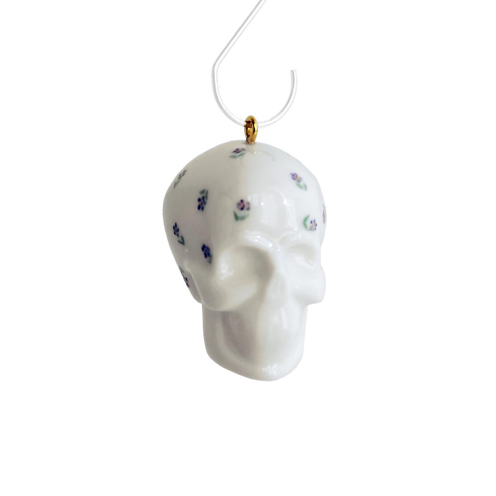 Кулон "Череп" с незабудками