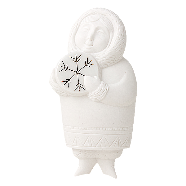 Ёлочная игрушка "Эскимос с бубном" с позолотой