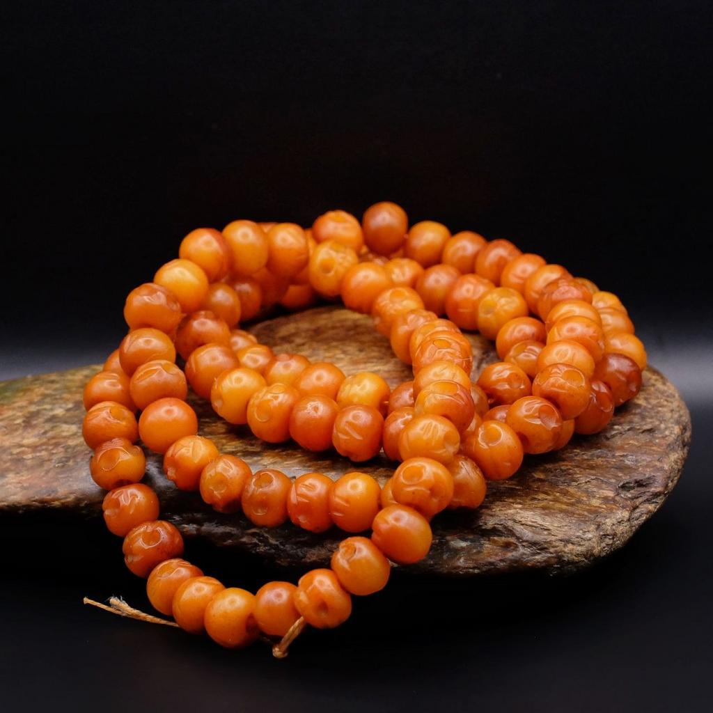 Четки из кости яка черепа жёлтые