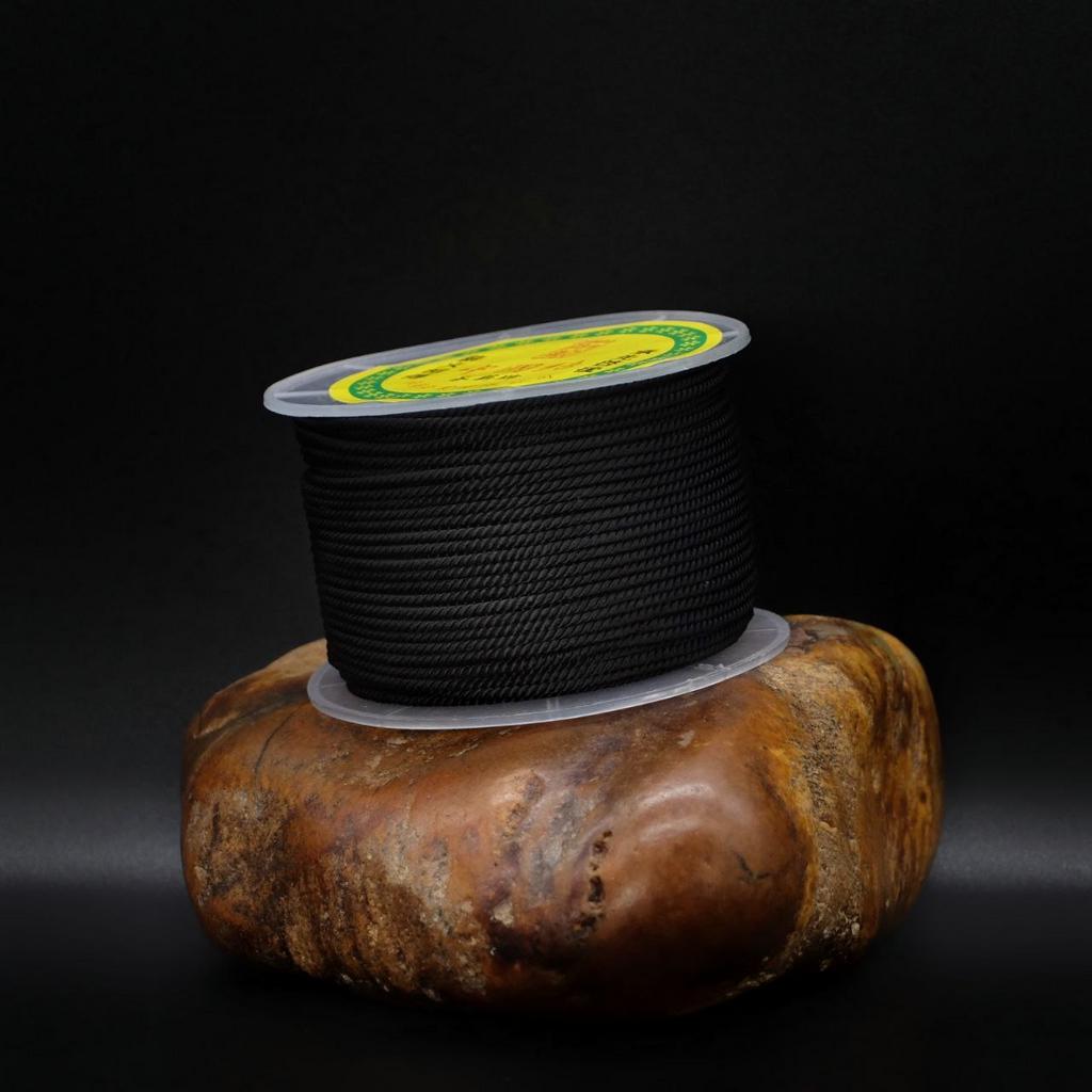 Витая нить для чёток чёрная 2 мм