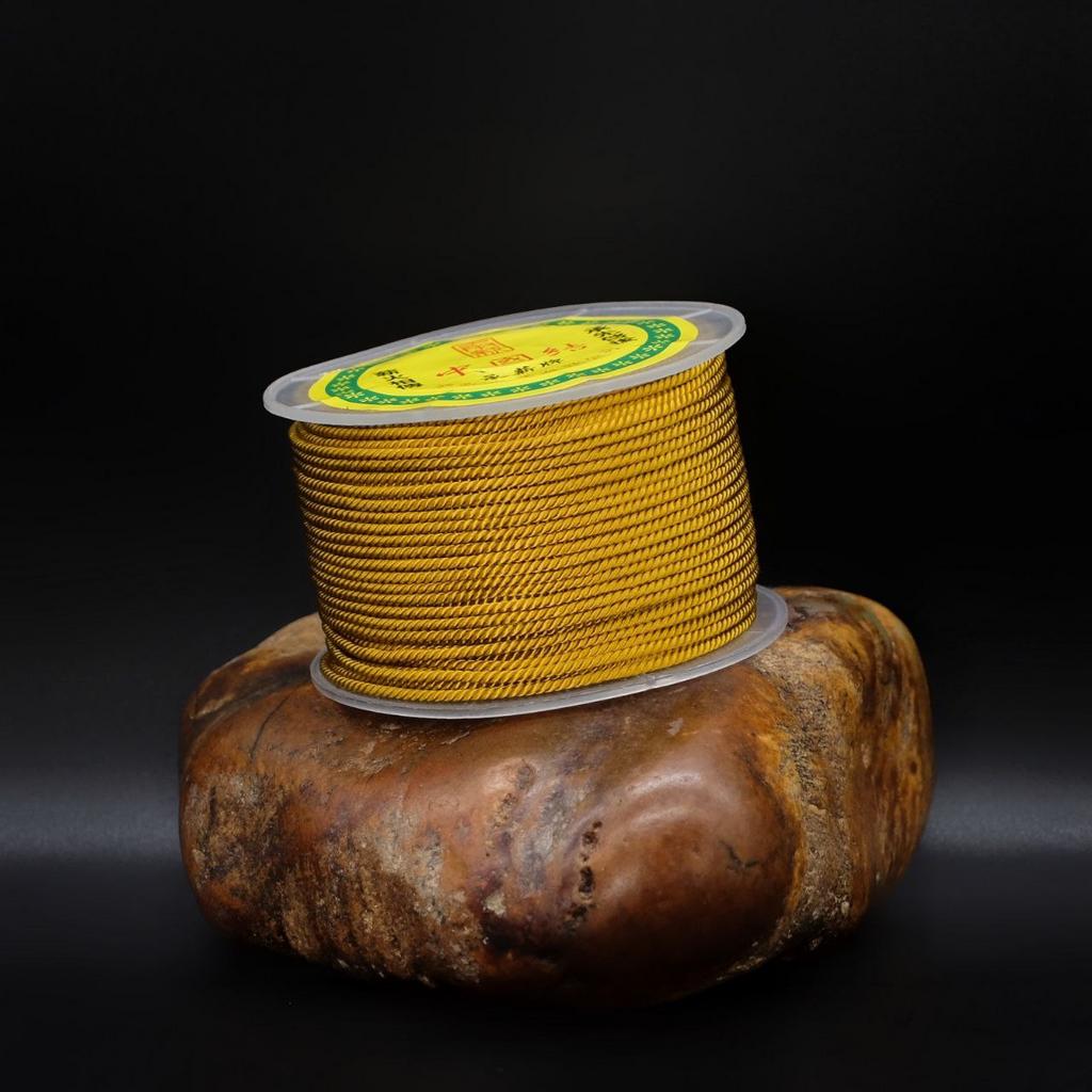 Витая нить для чёток золотая 2 мм