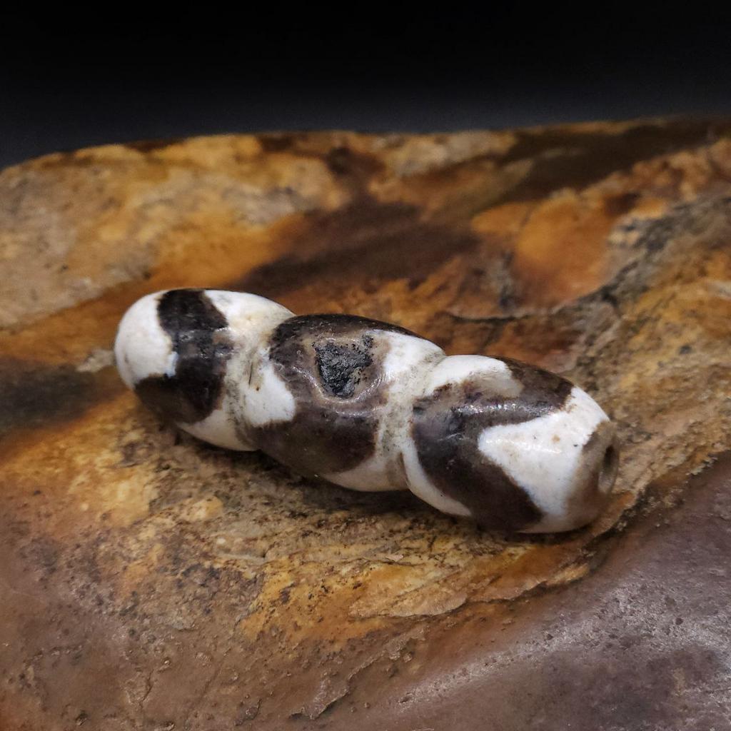 Тройная Бусина Дзи Зубы Тигра N°58