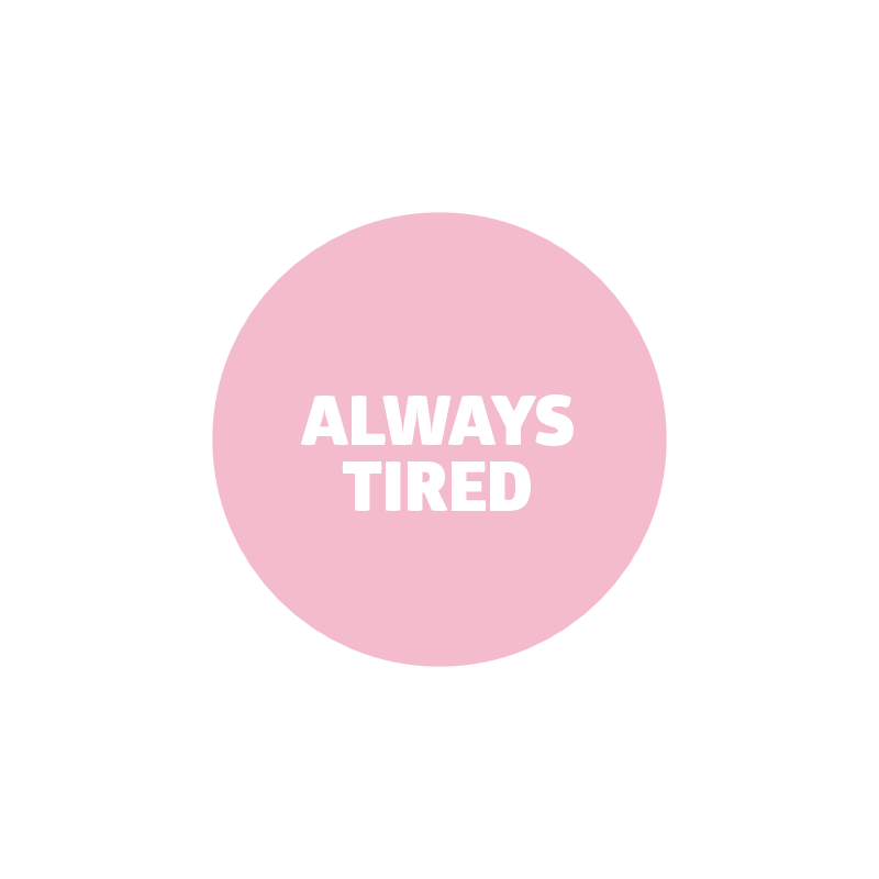 значок "always tired"