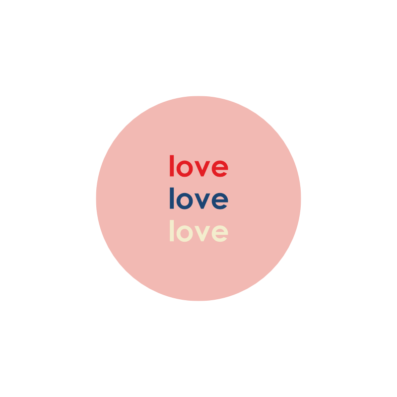 значок "love love love"