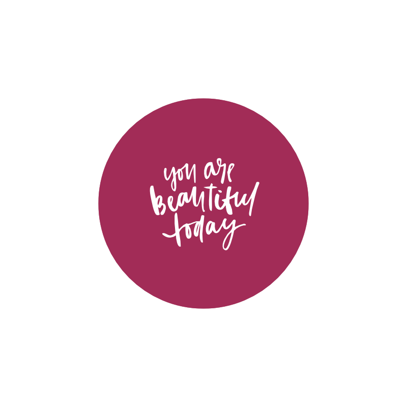 значок "you are beautiful today (вишневый)"