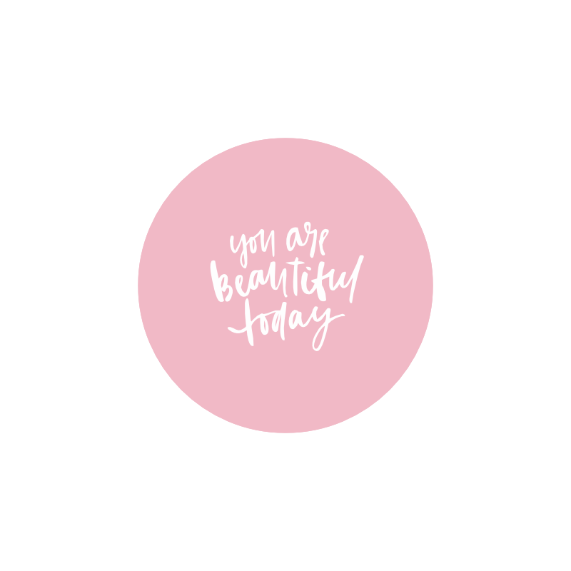 значок "you are beautiful today (розовый)"