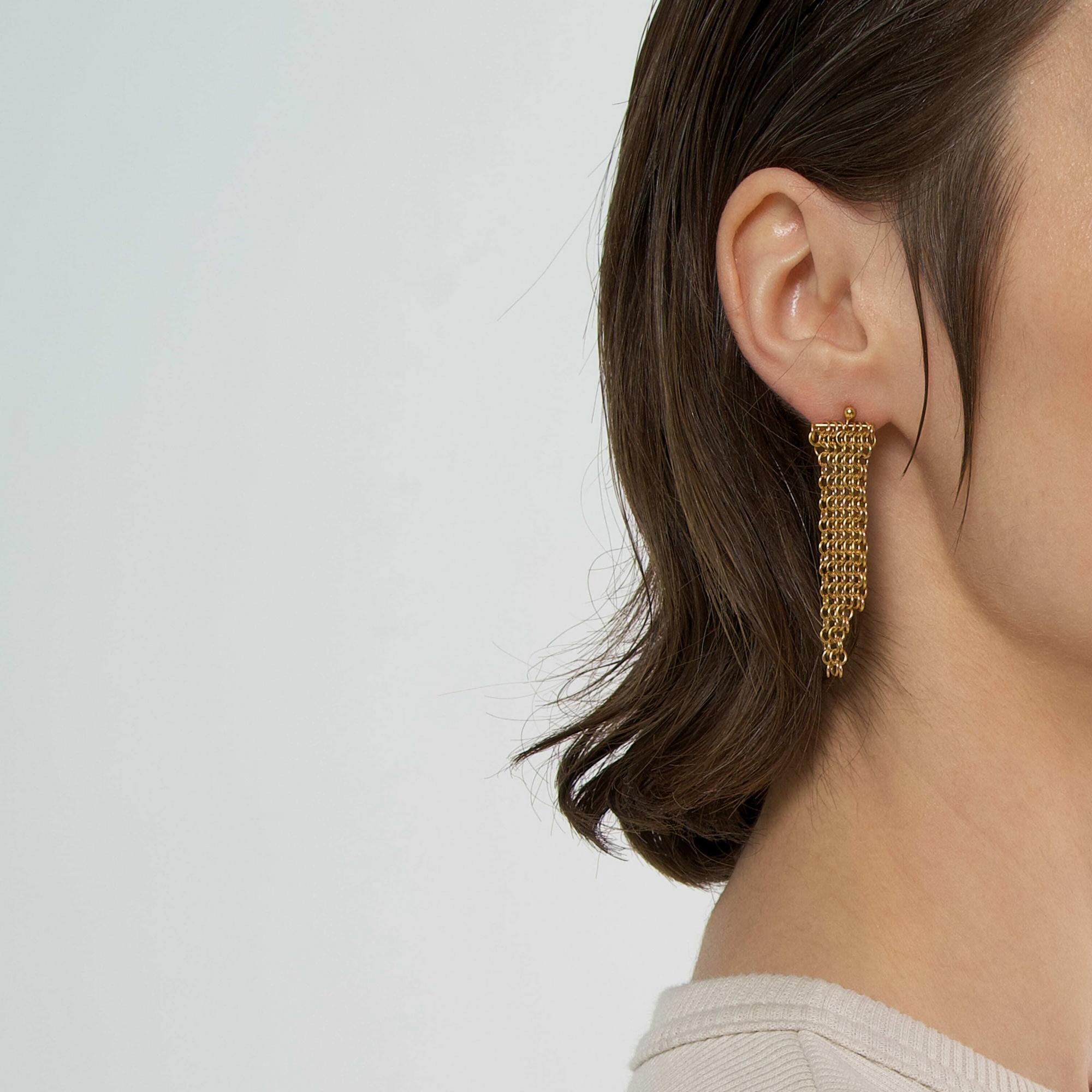 MA Серьги Плетение в позолоте