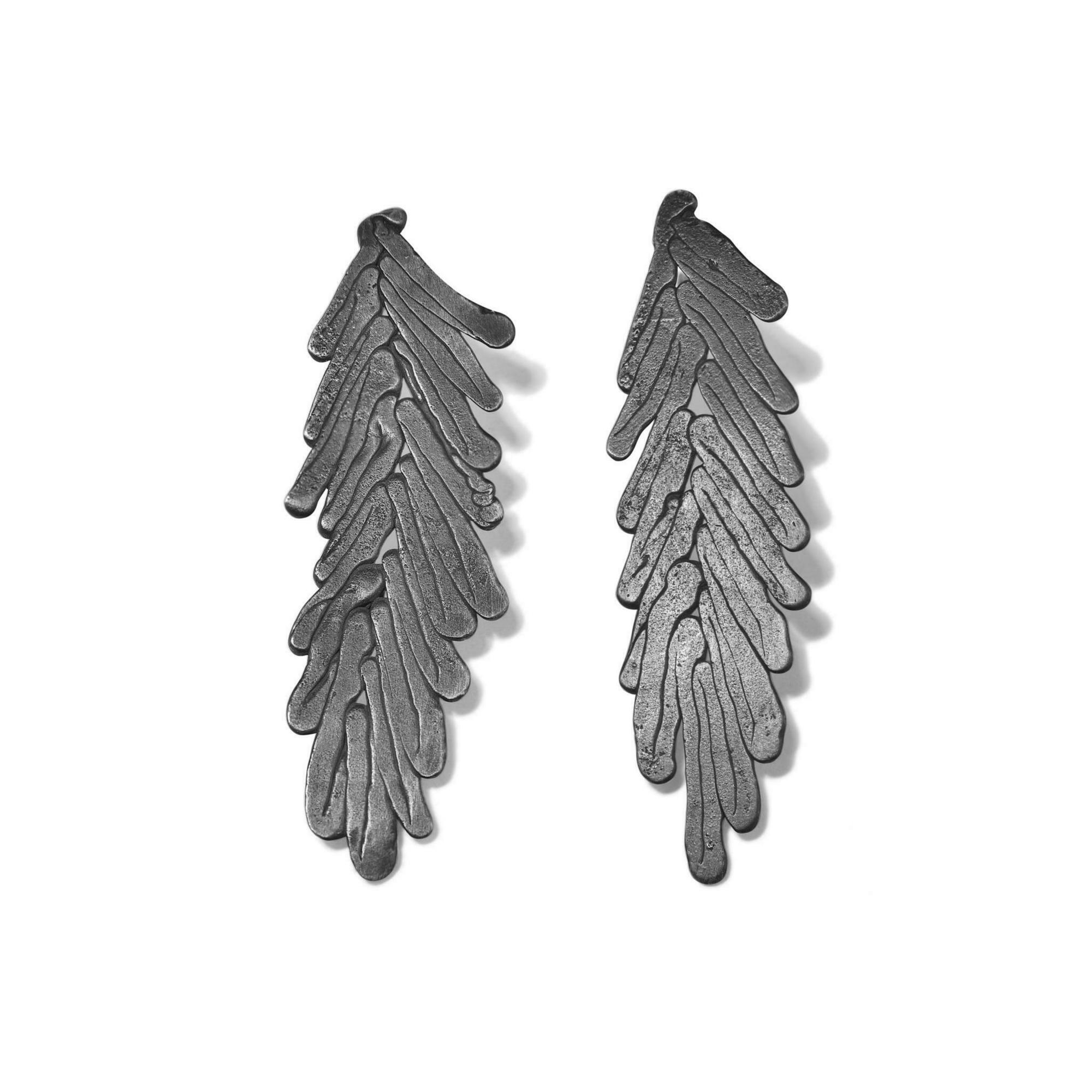 Burcu Büyükünal Чернёные серьги Wandering Line