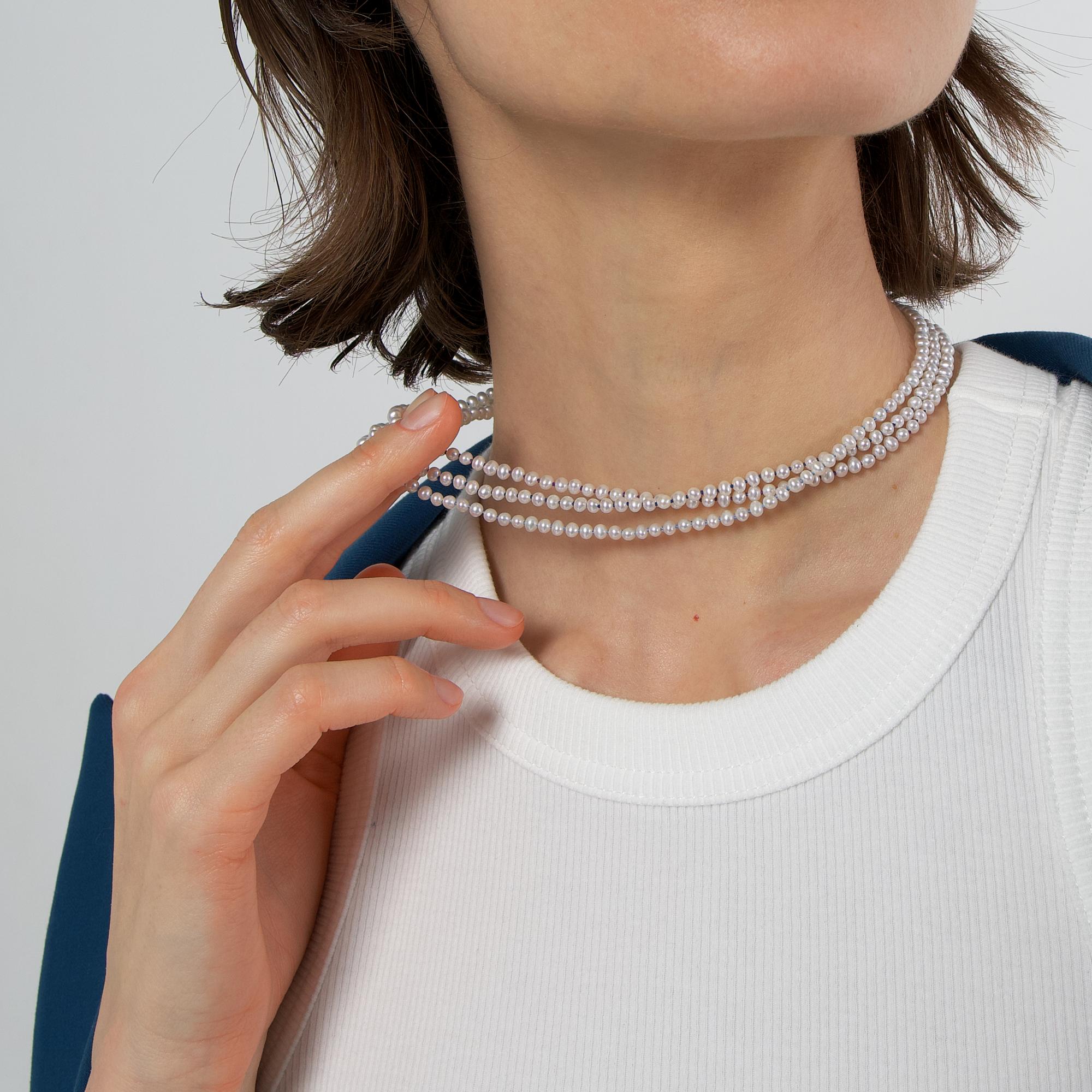 MA Колье с мелким жемчугом с разными нитями