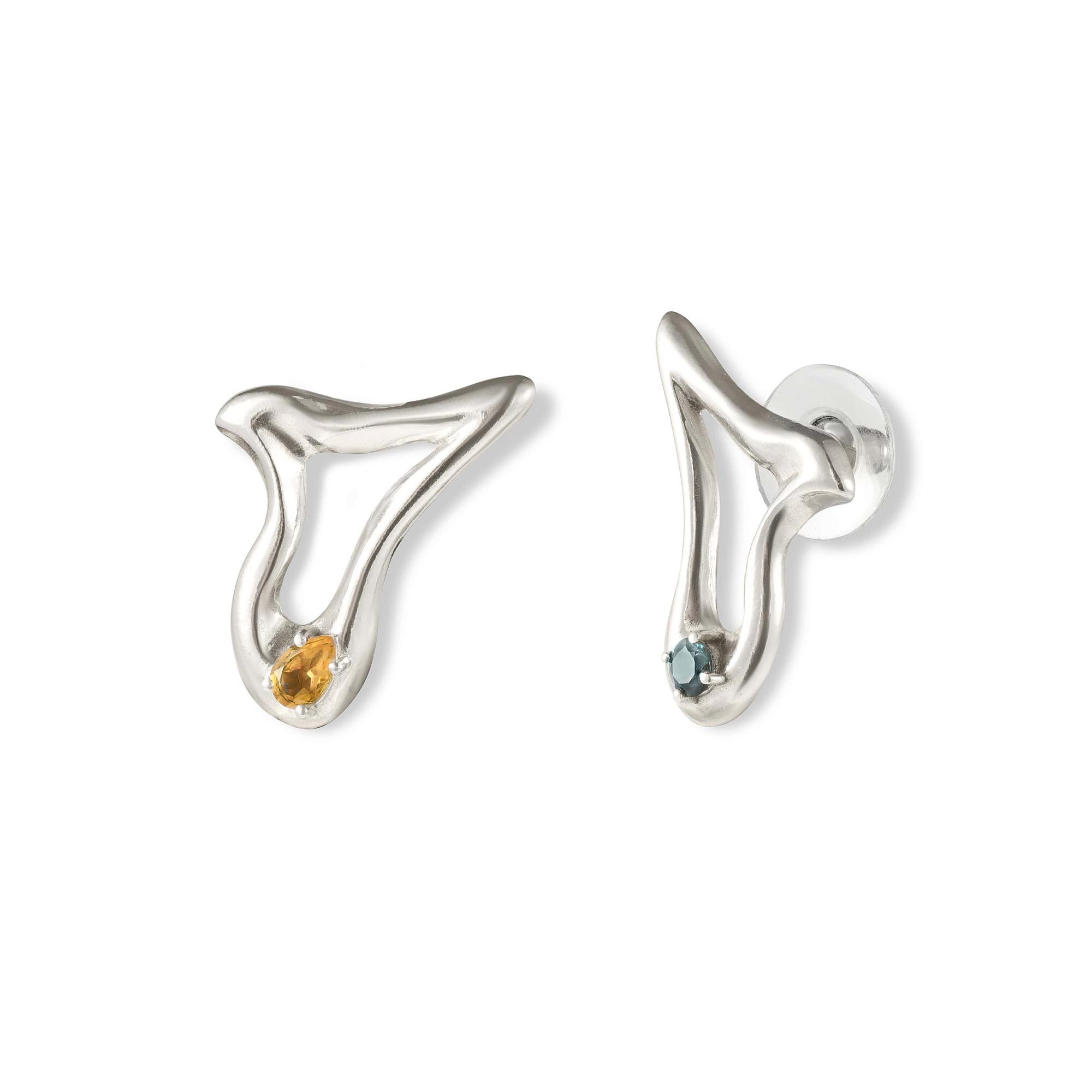 YOSTER Серьги L&C Infused c цитрином и топазом