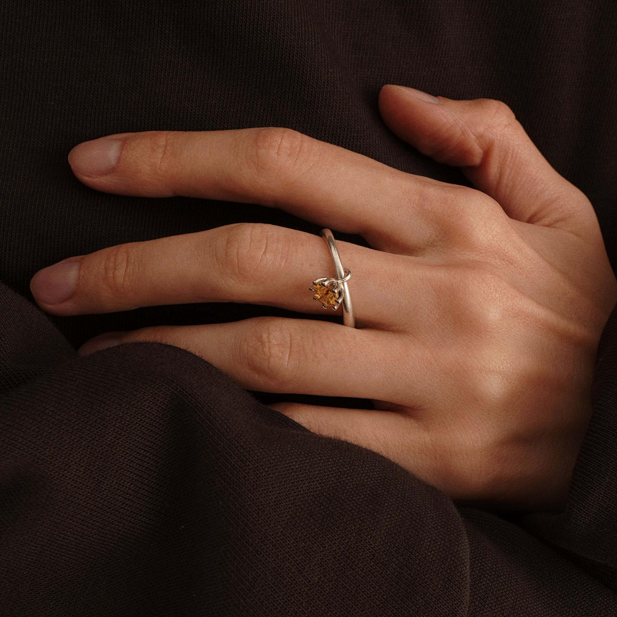 MA Кольцо Engagement с цитрином